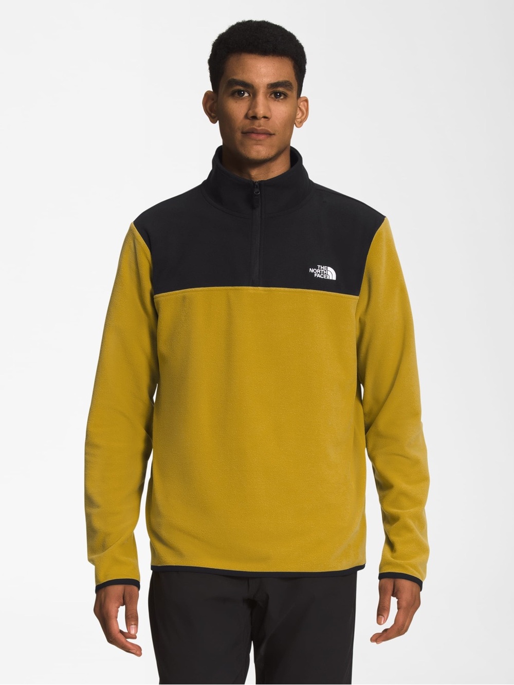 The North Face Yellow and Black Half-Zip Fleece Pullover